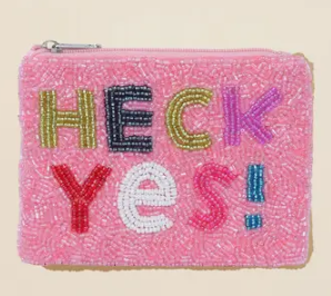 Heck Yes Beaded Mini Pouch