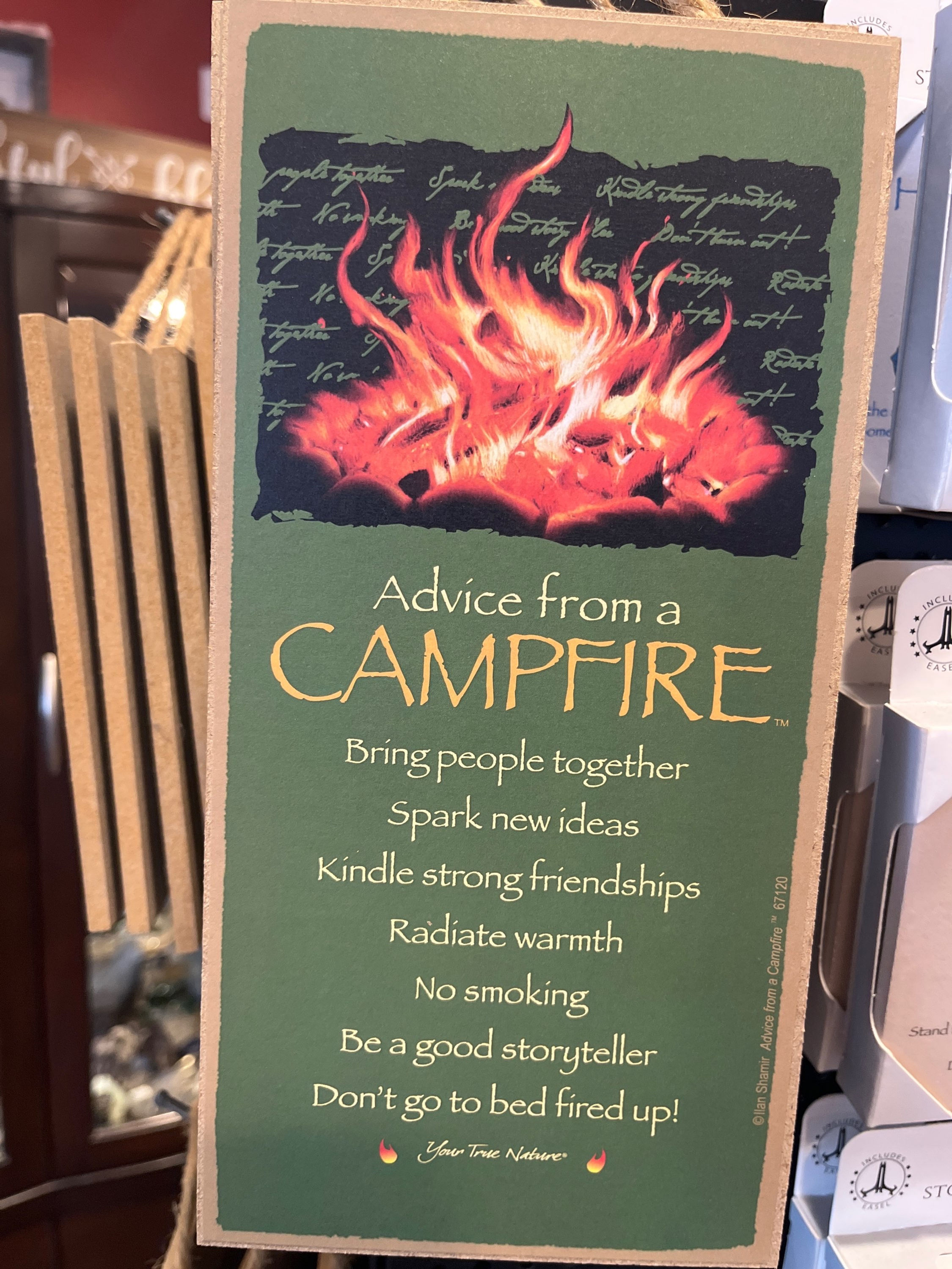 Sign: Advice from a campfire