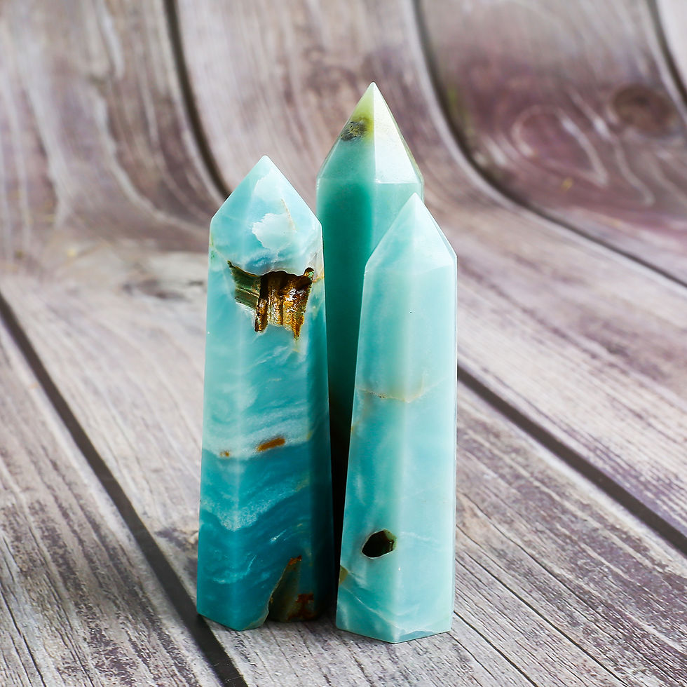 Thumbnail: Natural Caribbean Calcite Sky Blue Crystal Point Tower