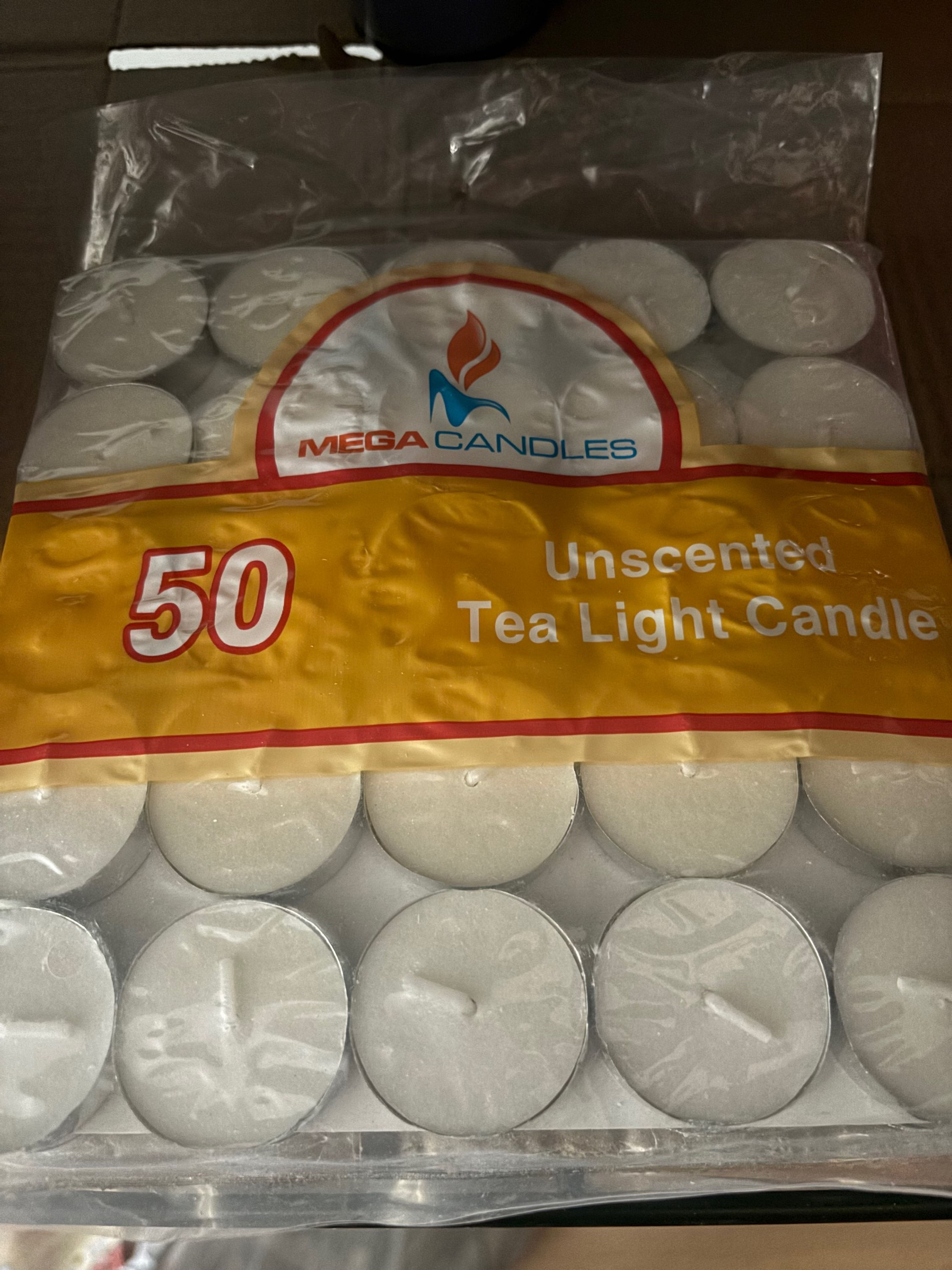 Tea Light Candles: Unscented 50 Pack White