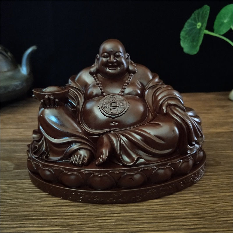 Thumbnail: Golden Chinese Feng Shui Laughing Buddha Statue