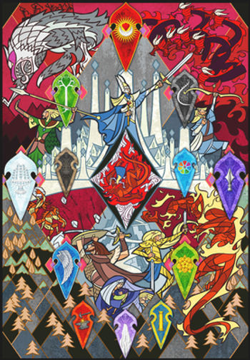 Arte digital de Rodrigo Catini Flaibam e Jian Guo.