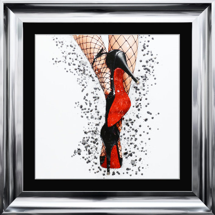 Thumbnail: Red Heel in Net Tights - 75 x 75cm