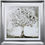 Thumbnail: Framed 'Money Tree' in Silver - 75 x 75cm