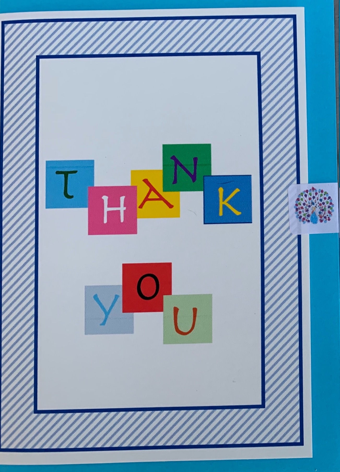 Thank you blocks card