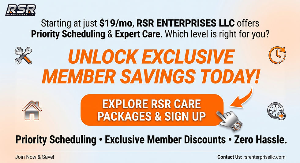 RSR Enterprises LLC member savings for home construction care packages
