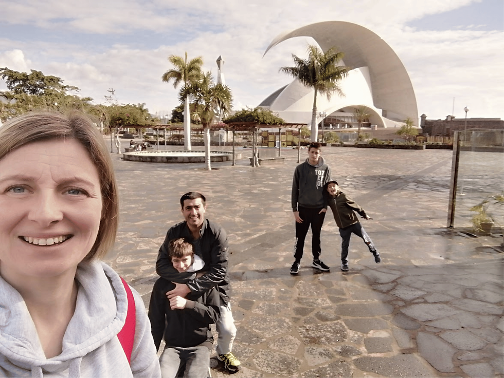 Na potovanju z družino.