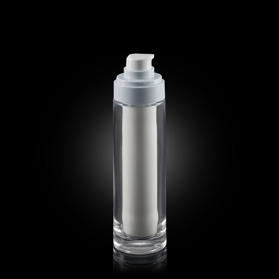Thumbnail: side view 50ml Glass Airless Pump Bottle Skincare Containers