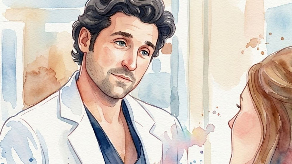 Derek Shepherd usa su bata blanca de laboratorio.