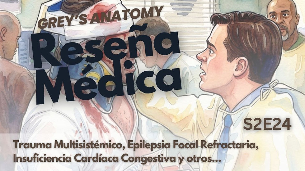 George examina a un paciente traumatizado, ingresado después de un accidente automovilístico.