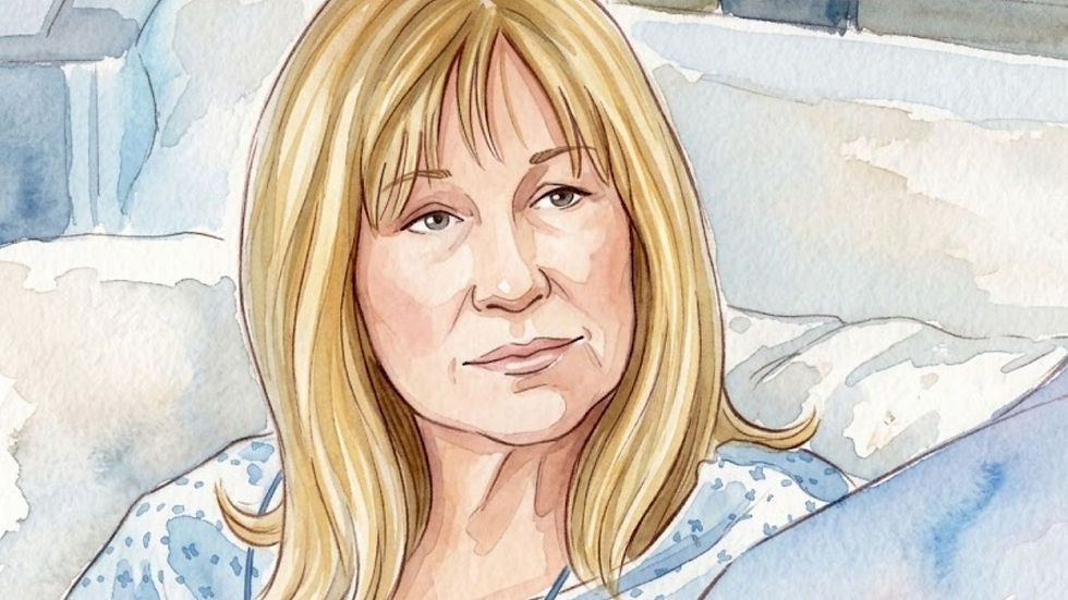 Olive "Ollie" Warner sits in a hospital bed.