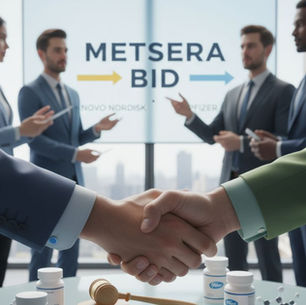 Novo Nordisk's strategic move to hijack Pfizer's Metsera bid intensifies the obesity drug market's bidding war, marked by a handshake deal.