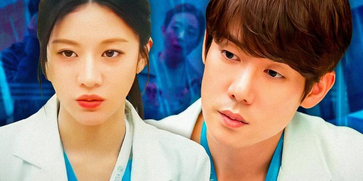 Young female and male doctors, interns or residents in light blue scrubs, looking intently; a glimpse into their demanding hospital life.