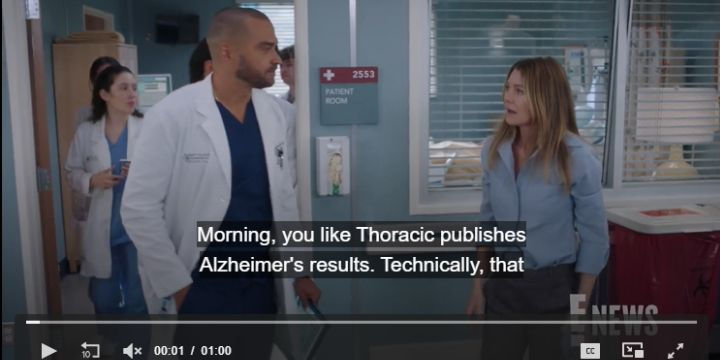 Jackson Avery and Meredith Grey in a tense hospital hallway discussion, hinting at the complex dynamics of his return and her exit.