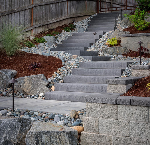 Paver steps, landings , and a retaining wall