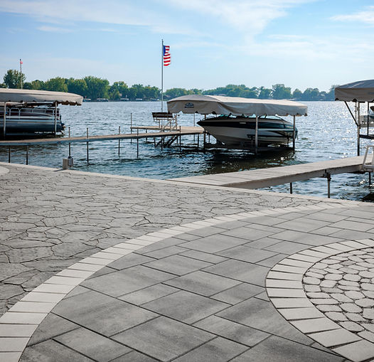 paver patio and dock landing