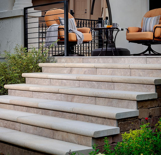 Paver steps to a home entrance