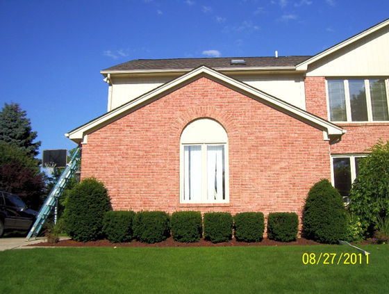 Red stained brick on the exterior of a home