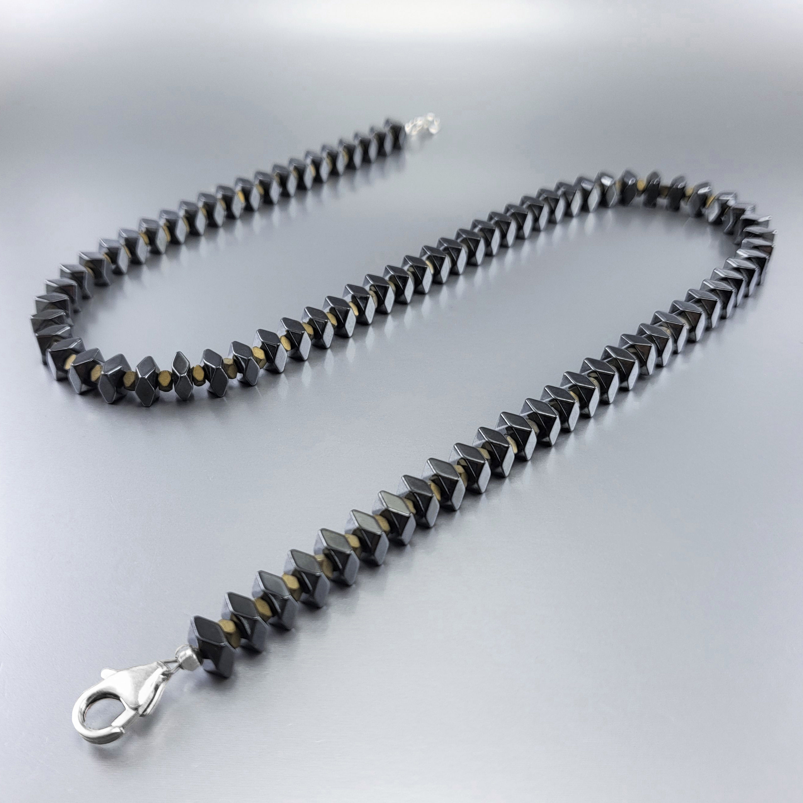 Herren Halskette Hämatit Edelstein