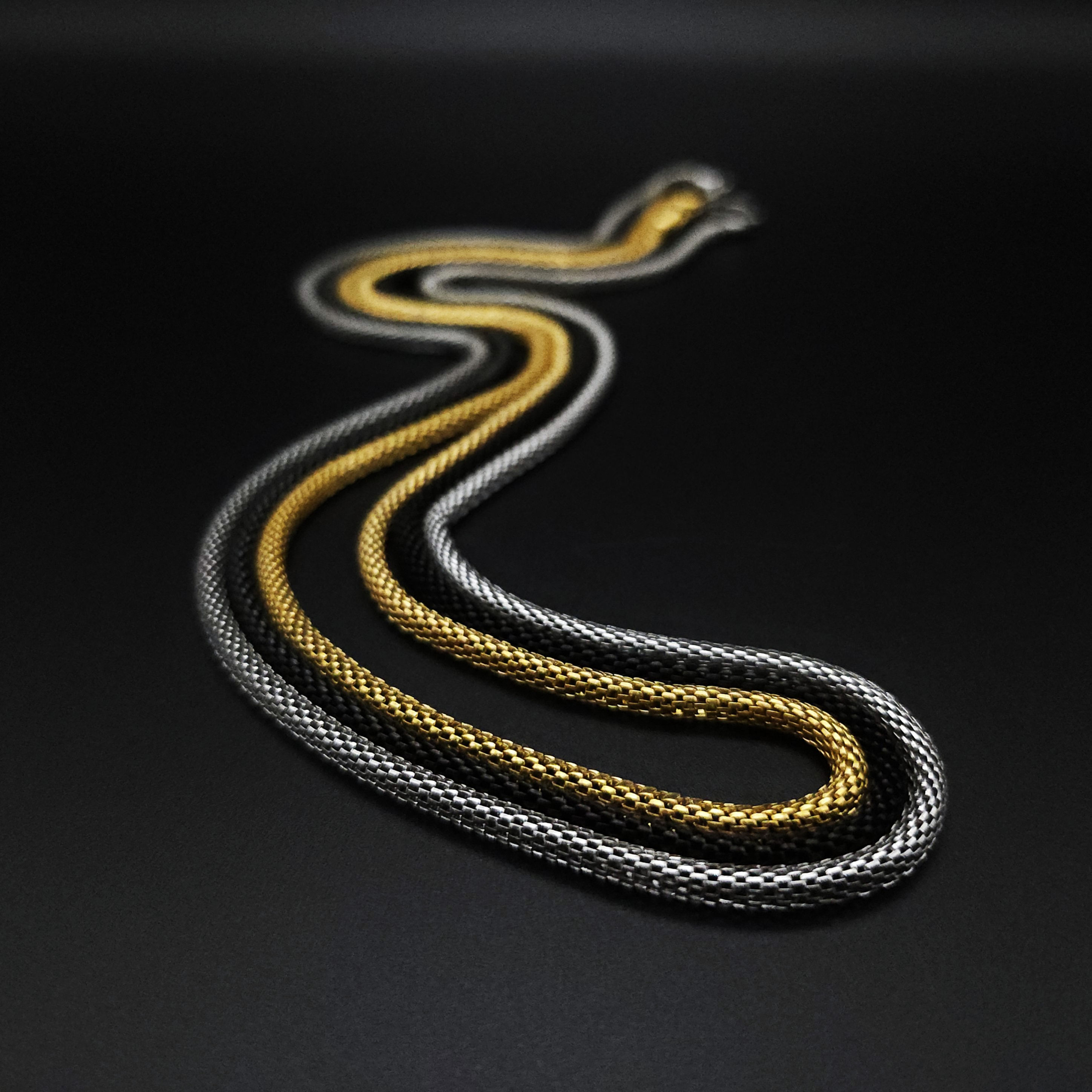 Mens chain Minimalist mesh Titanium necklace