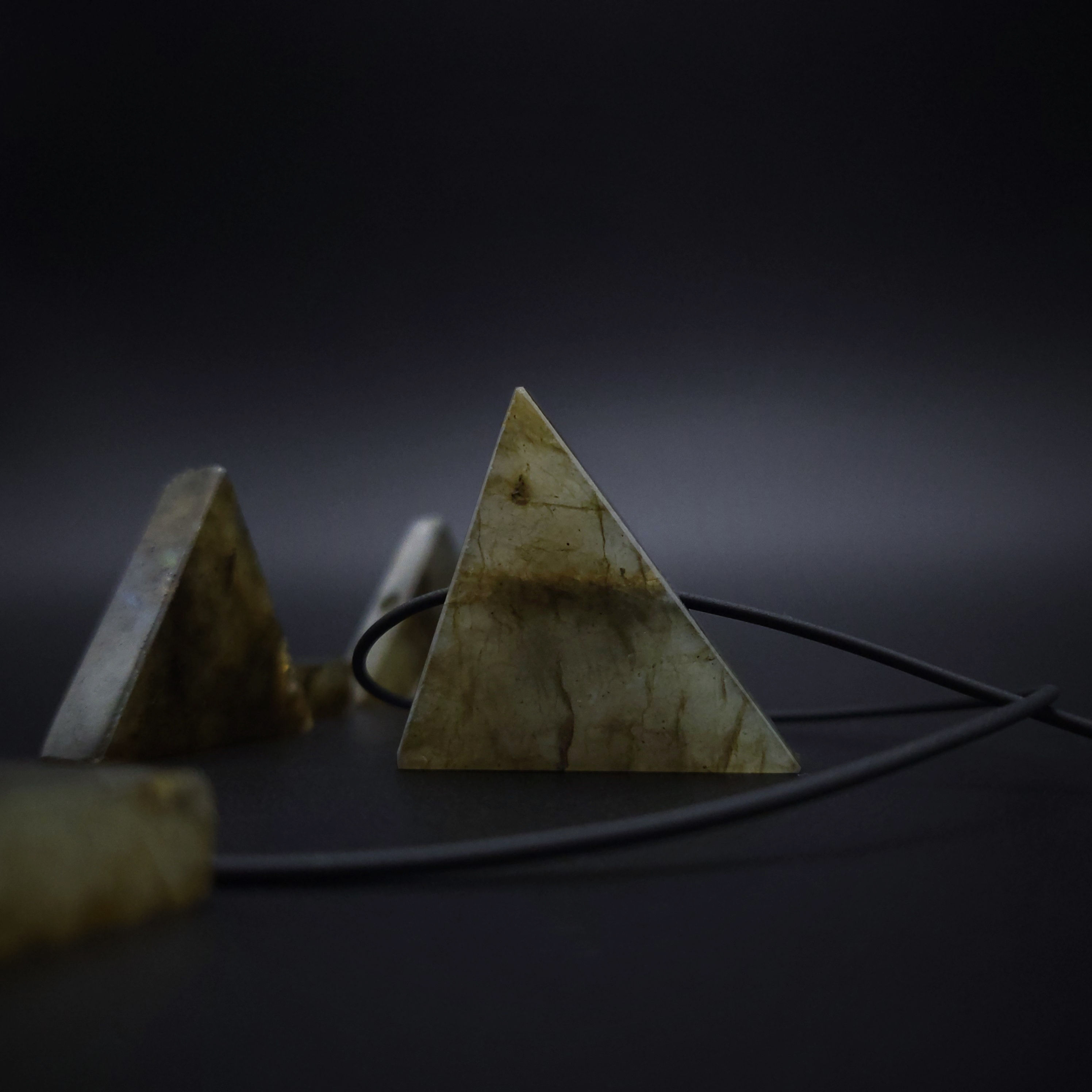 Mens pendant necklace Labradorite gemstone