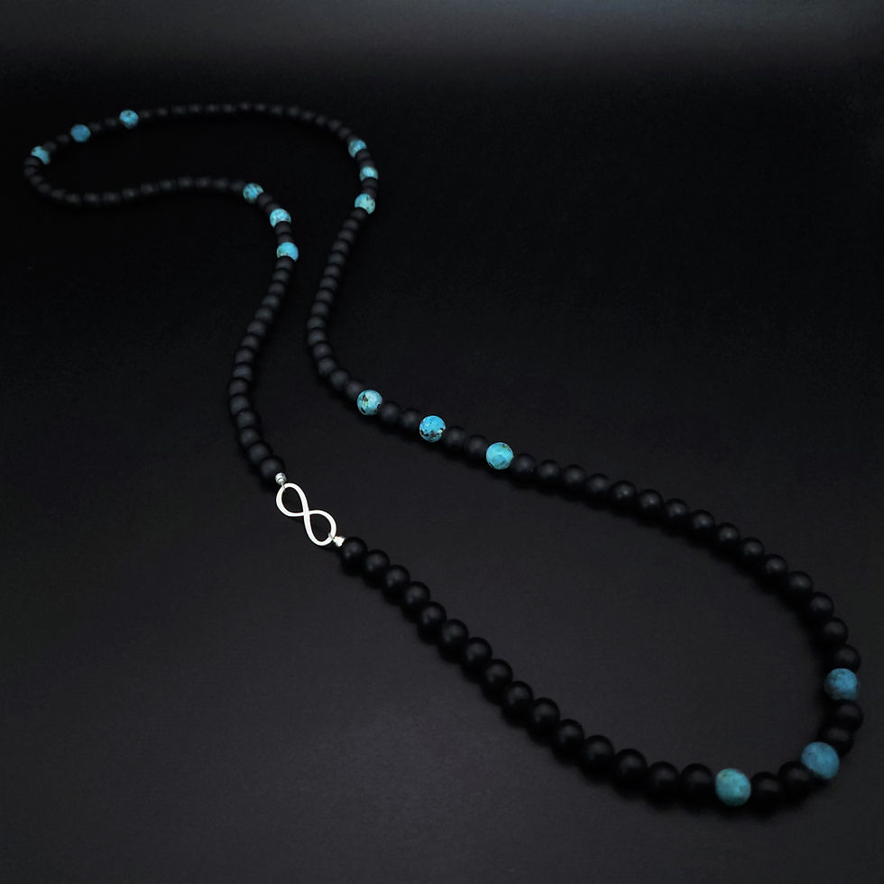 Thumbnail: Mens infinity necklace black onyx
