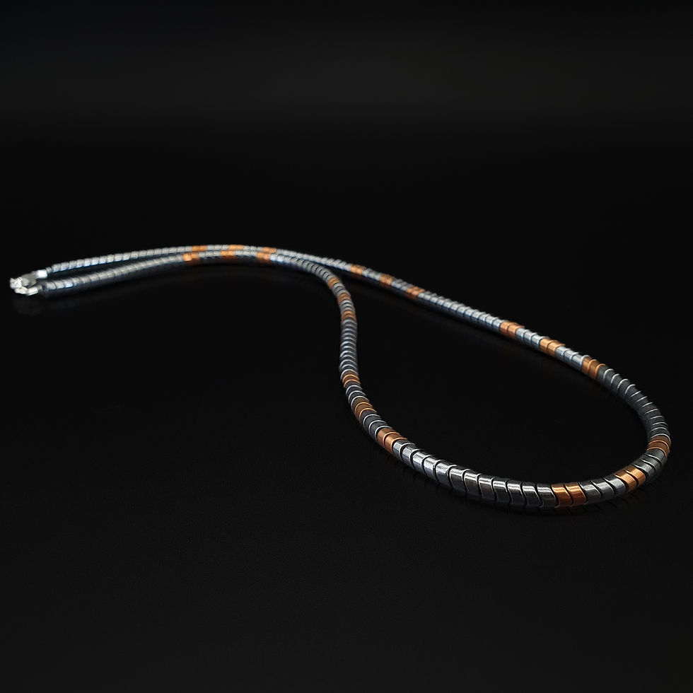 Thumbnail: Mens chain necklace Hematite gemstone