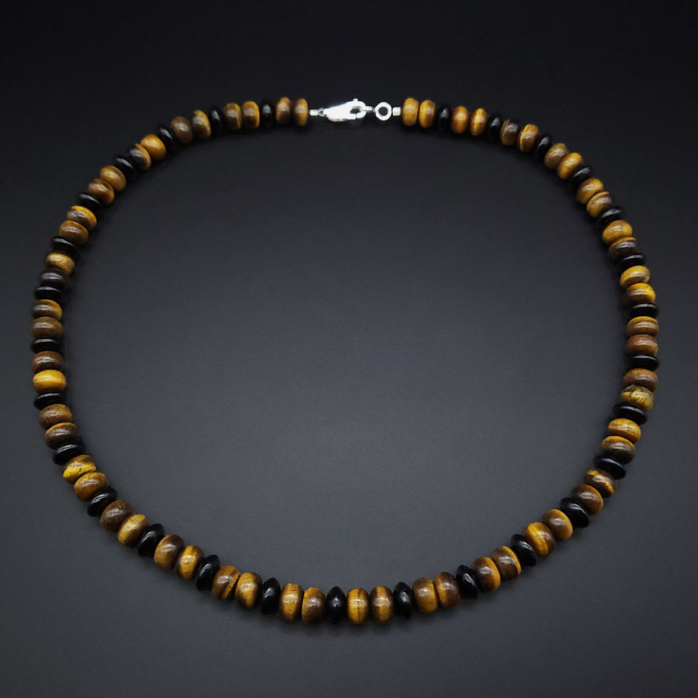 Thumbnail: Mens necklace Tigers eye Onyx