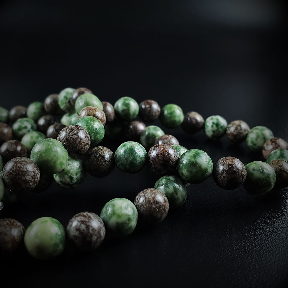 Thumbnail: Mens long necklace Agate with Obsidian