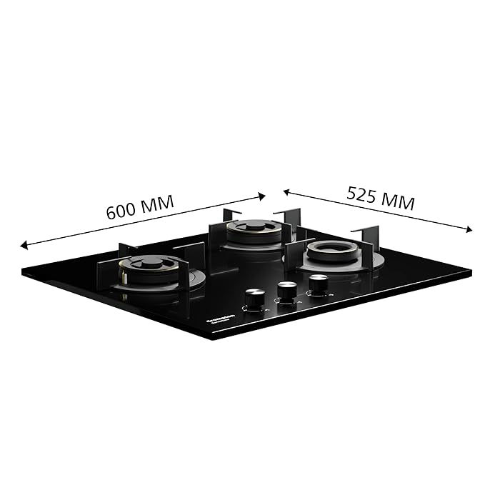 Thumbnail: Crompton HOB-SSHB603-MBL  SensoSafe 60cm 3 Burners Built-in Gas Hob
