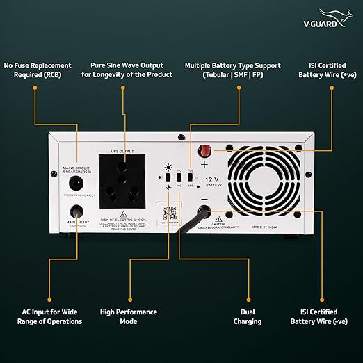 थंबनेल: V-Guard Prime 1150 Pure Sinewave 1000VA Inverter