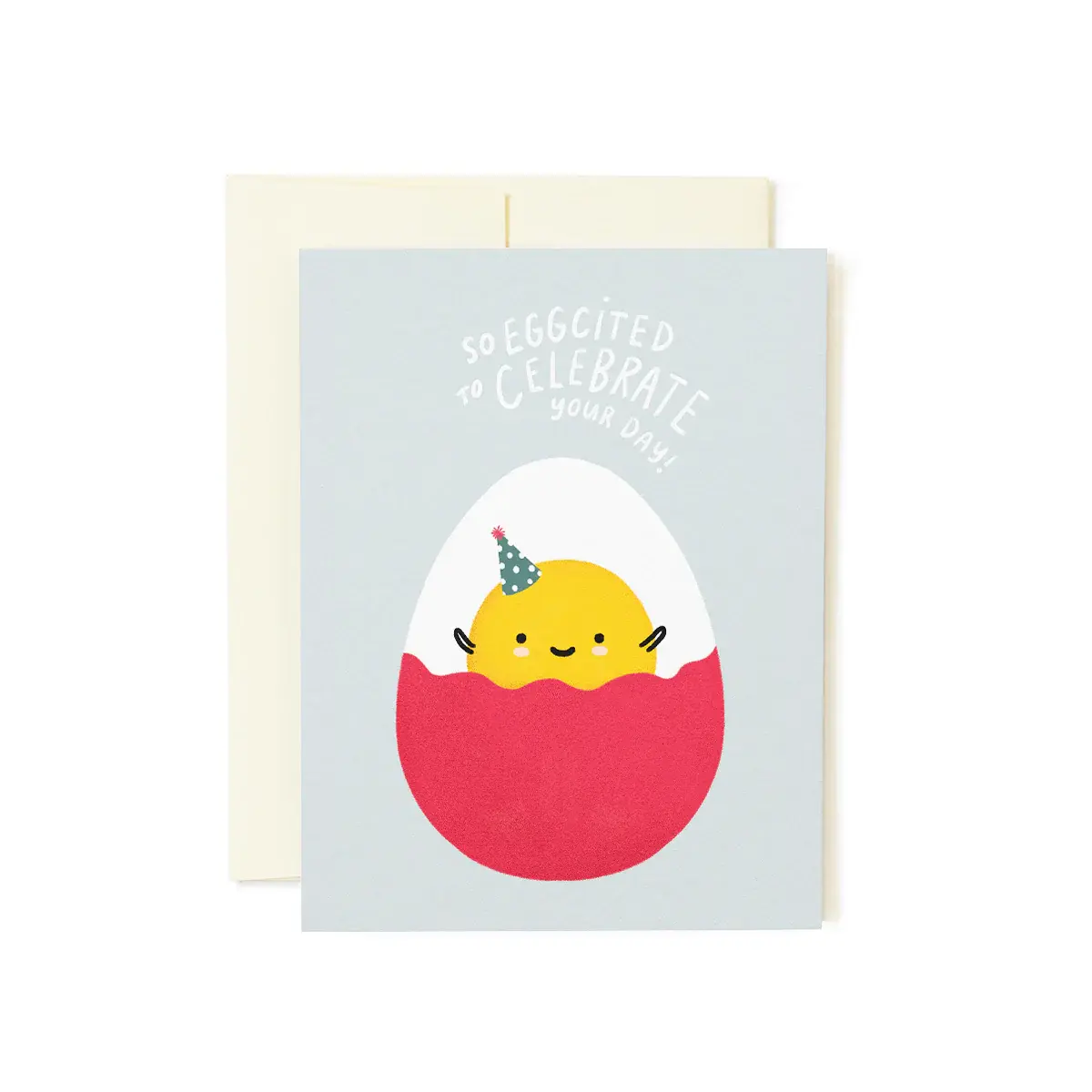 eggcited red egg - greeting card