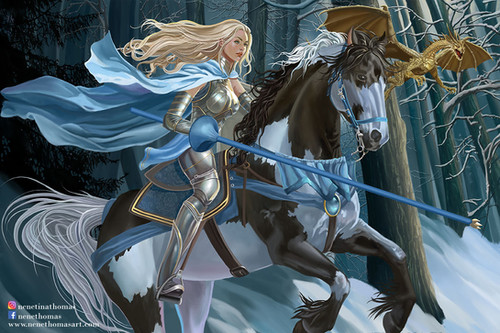Silver Tree Knight The Silver Knight Unmatted Art Print | nenethomasart.com