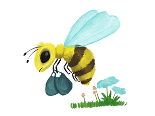 Busy bees collect sweet nectar
