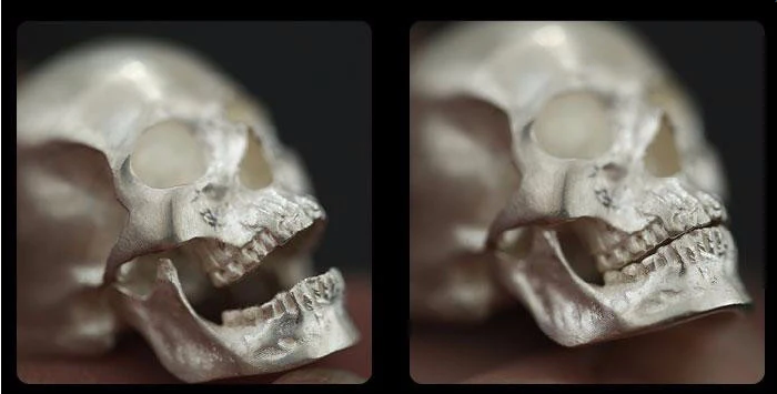 Thumbnail: Movable Jaw Realistic Skull Artisan Handmade Ring