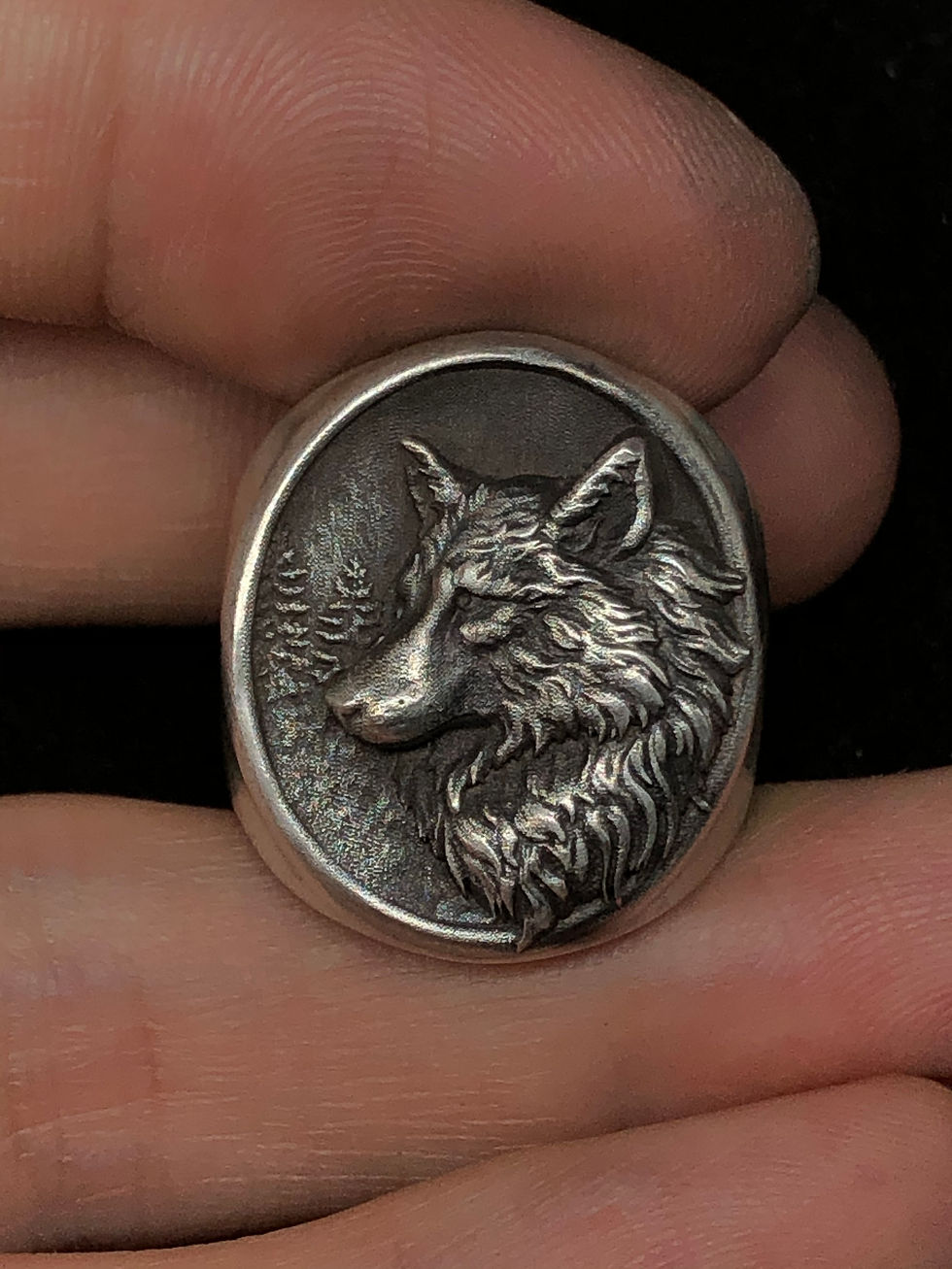 Leader Wolf Ring Signet Wolf Head Ring Gothic Animal Biker Ring