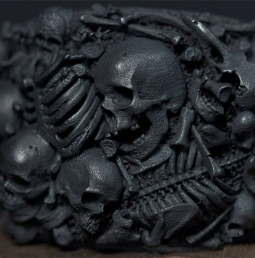 Handmade Sterling 925 Silver Skull Ring Steampunk Cross Ring Biker Punk Gothic R