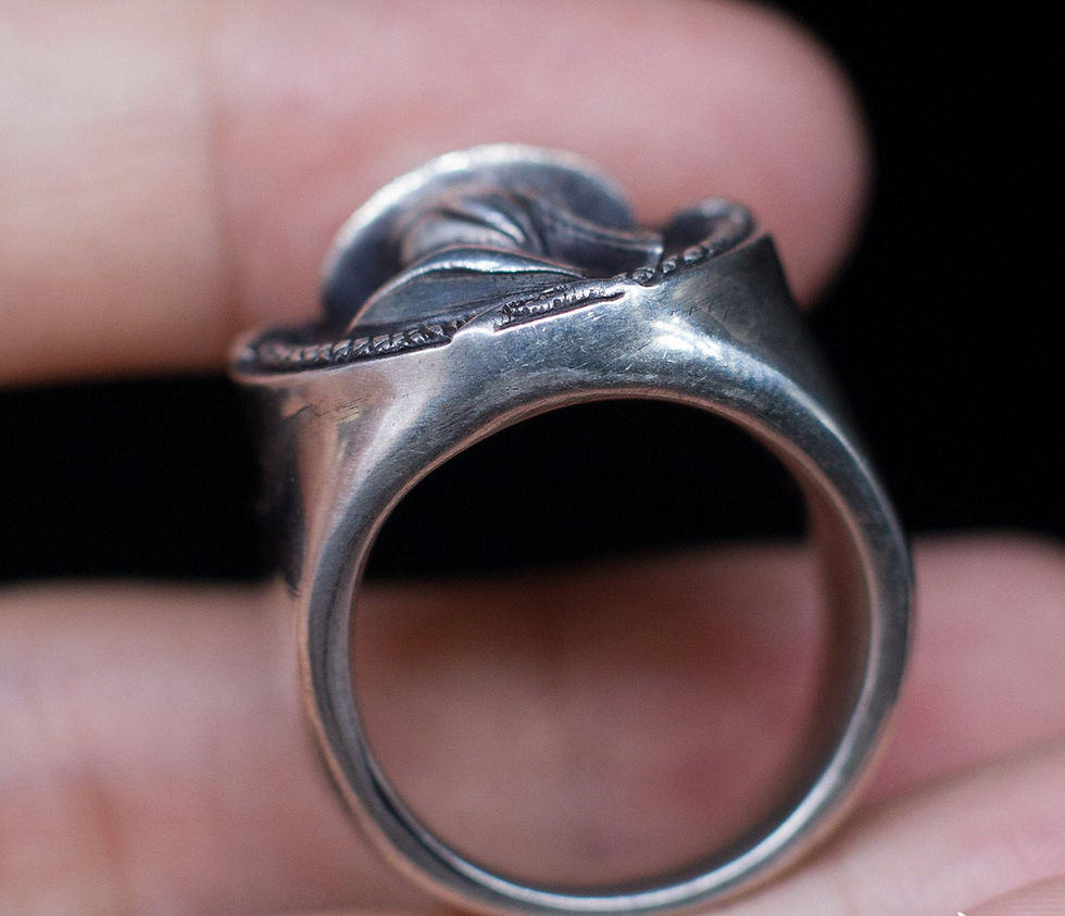 Thumbnail: Plague Doctor Ring Beaked Mask Crow Bird Mask Gothic Crow Raven Handmade Sliver 
