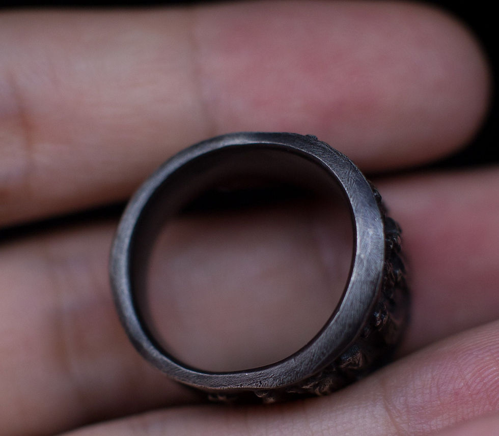 Thumbnail: Cross Ring Handmade Silver Hooded Cloak Wizards Witches Rock Biker Gothic Pagan 