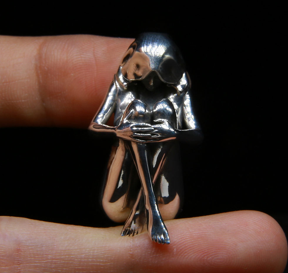 Erotic Sexy Nude Silver Pendant Secret Assasin Witch Necklace