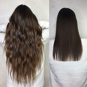 hair extension application before and after in Regina