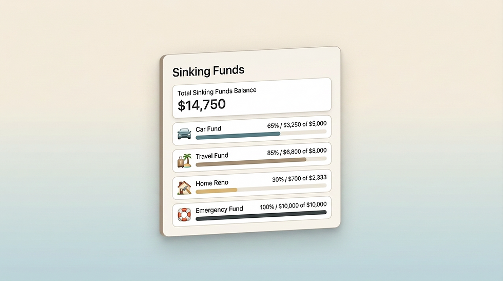 Tech-style data visualization of assets minus liabilities forming personal net worth equation