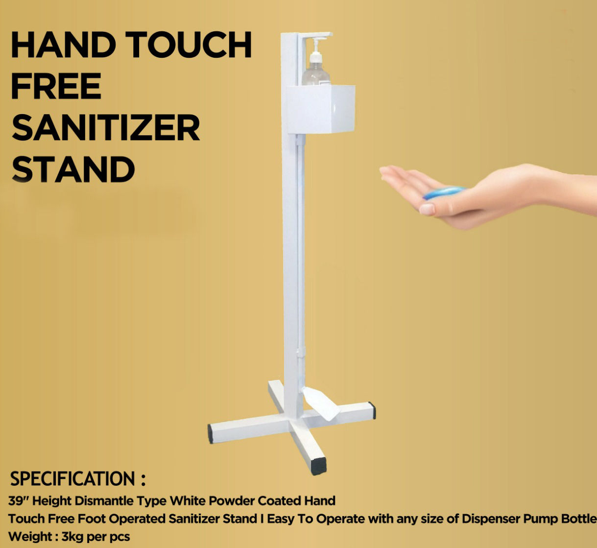 Foot Operated Hand Sanitiser Dispenser Stand