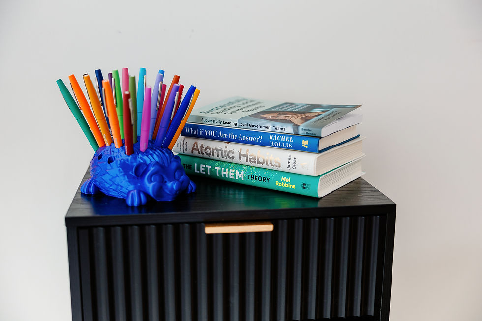 Some of my favorite things to purchase; books and pens!