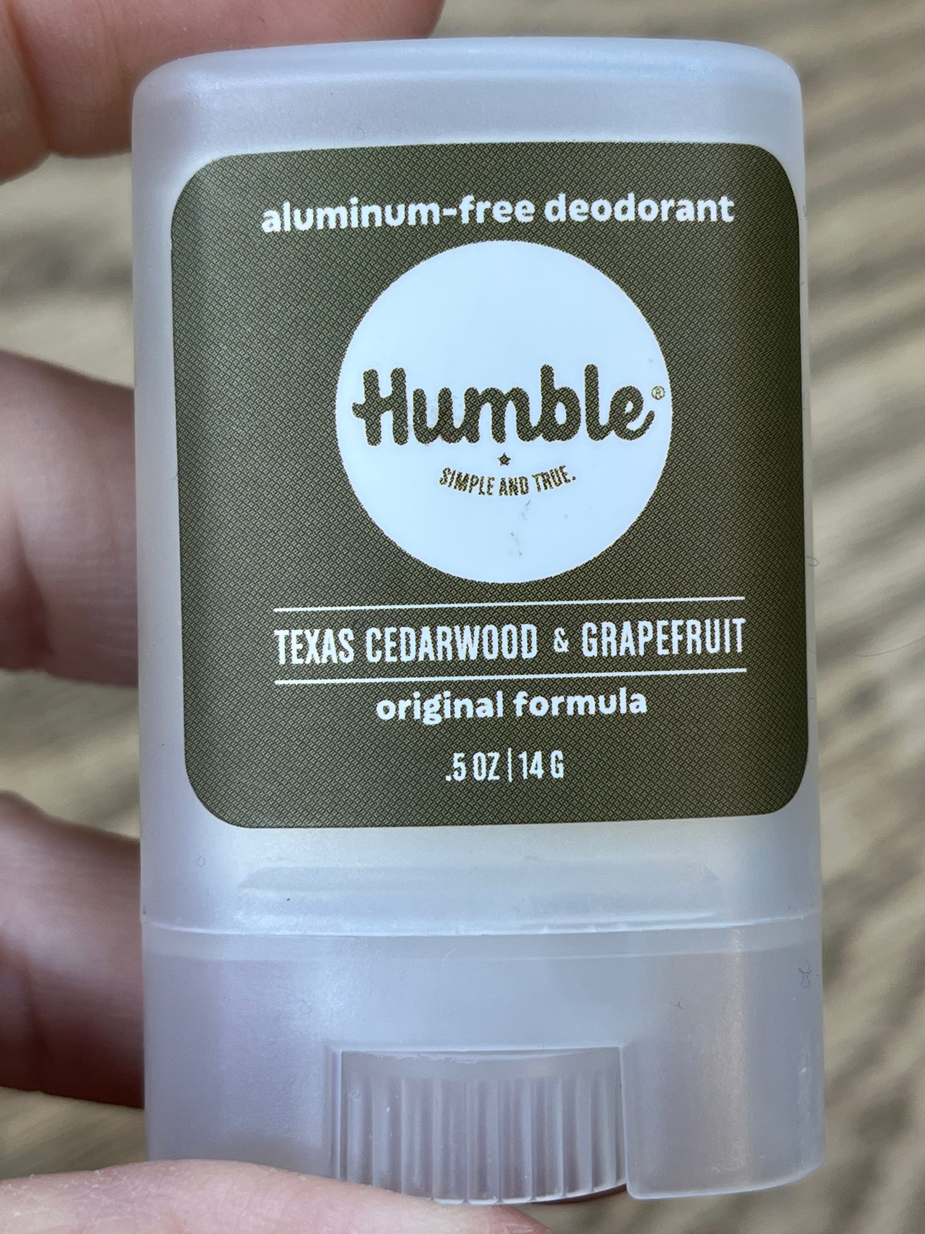 Humble MINI aluminum-free deodorant: Texas Cedarwood & Grapefruit - .5oz