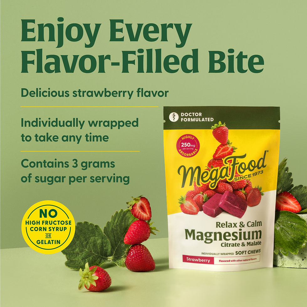 Thumbnail: MegaFood Magnesium STRAWBERRY Chews - 30 count
