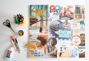 Vision boards can be a great way to organize goals.