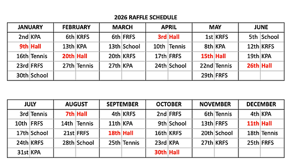 Raffle Schedule 2026