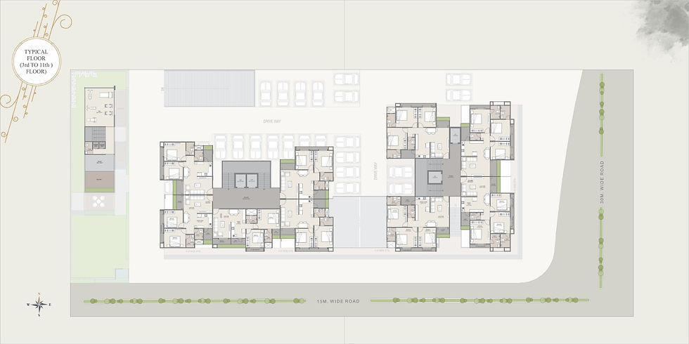 Typical Plan 2 BHK Layout (Tower B)