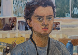 First layer of oil paint